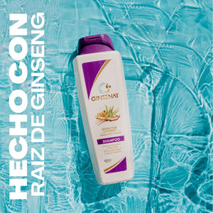 Ginsenat Shampoo de Keratina para Cabello Rizado, 22 oz fl, Fórmula con Ginseng y Aloe Vera