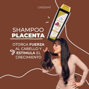 Ginsenat Shampoo con Placenta Vegetal, Ginseng y Aloe Vera para Cabello Frágil – 650 ml (22 oz fl)