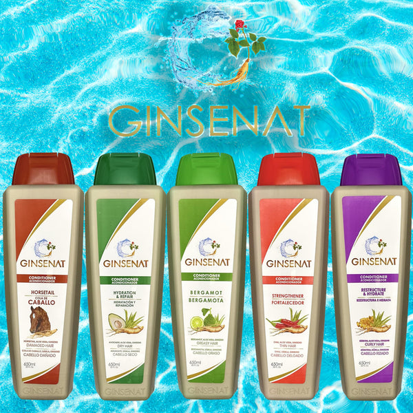 Ginsenat Shampoo de Ginseng y Aguacate para Cabello Seco – Hidratación Profunda y Reparación – 22 oz fl