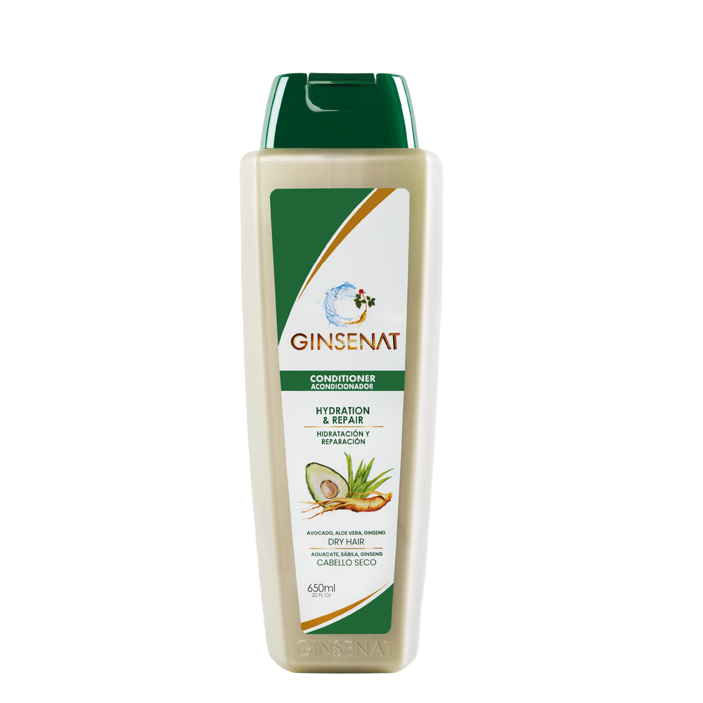 Ginsenat Acondicionador de Ginseng y Aguacate para Cabello Seco – Hidratación Profunda y Reparación – 22 oz fl