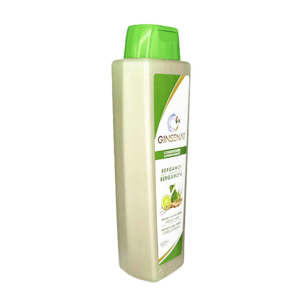 Ginsenat Acondicionador de Bergamota, fórmula con Aloe Vera y Ginseng, para cabello graso, 650 ml