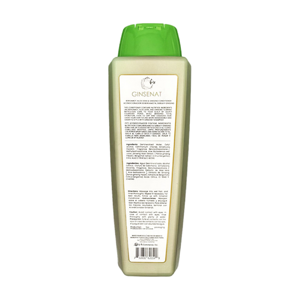 Ginsenat Acondicionador de Bergamota, fórmula con Aloe Vera y Ginseng, para cabello graso, 650 ml