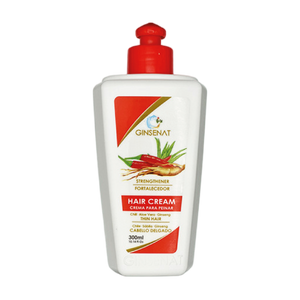 Ginsenat Crema Capilar de Macadamia con Ginseng y Aloe Vera para Cabello Delgado– Tratamiento Profesional de Peinado – 300 ml