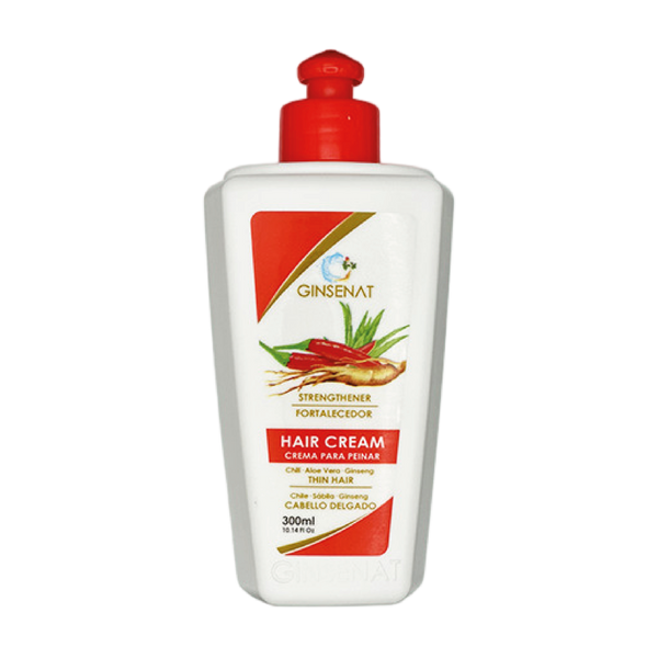 Ginsenat Crema Capilar de Macadamia con Ginseng y Aloe Vera para Cabello Delgado– Tratamiento Profesional de Peinado – 300 ml
