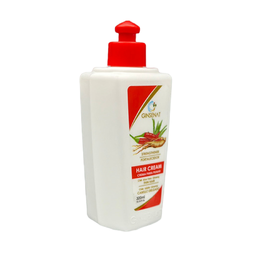 Ginsenat Crema Capilar de Macadamia con Ginseng y Aloe Vera para Cabello Delgado– Tratamiento Profesional de Peinado – 300 ml