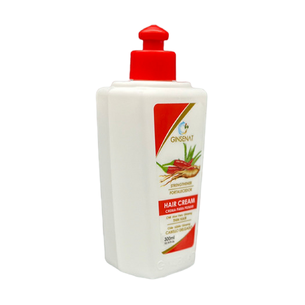 Ginsenat Crema Capilar de Macadamia con Ginseng y Aloe Vera para Cabello Delgado– Tratamiento Profesional de Peinado – 300 ml