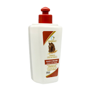 Ginsenat Crema Capilar de Cola de Caballo con Ginseng y Aloe Vera para Cabello Dañado – Tratamiento Profesional de Peinado – 300 ml
