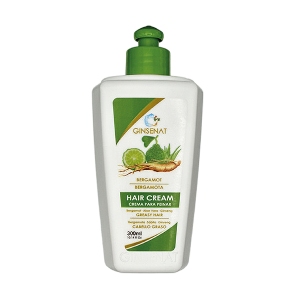 Ginsenat Crema Capilar de Bergamota con Ginseng y Aloe Vera para Cabello Graso – Tratamiento Profesional de Peinado – 300 ml