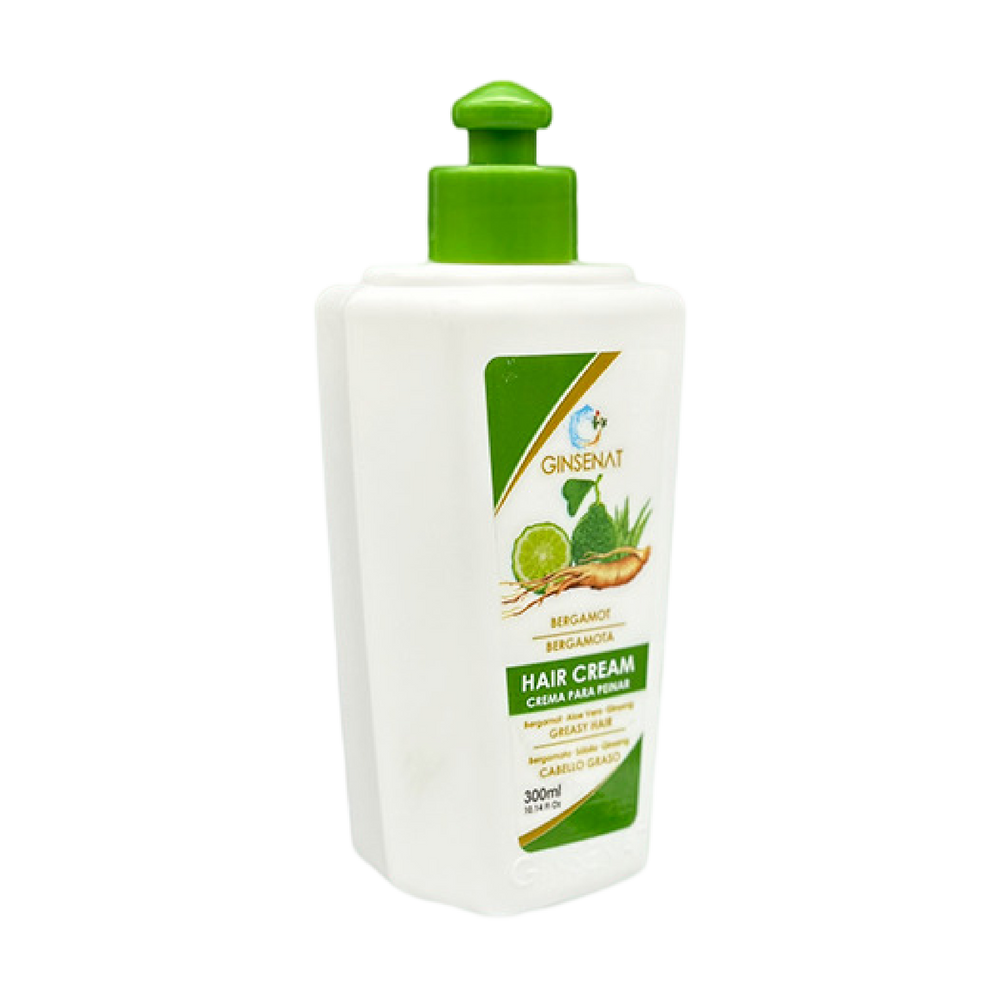 Ginsenat Crema Capilar de Bergamota con Ginseng y Aloe Vera para Cabello Graso – Tratamiento Profesional de Peinado – 300 ml