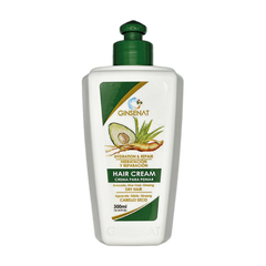 Ginsenat Crema Capilar de Aguacate con Ginseng y Aloe Vera para Cabello Seco– Tratamiento Profesional de Peinado – 300 ml