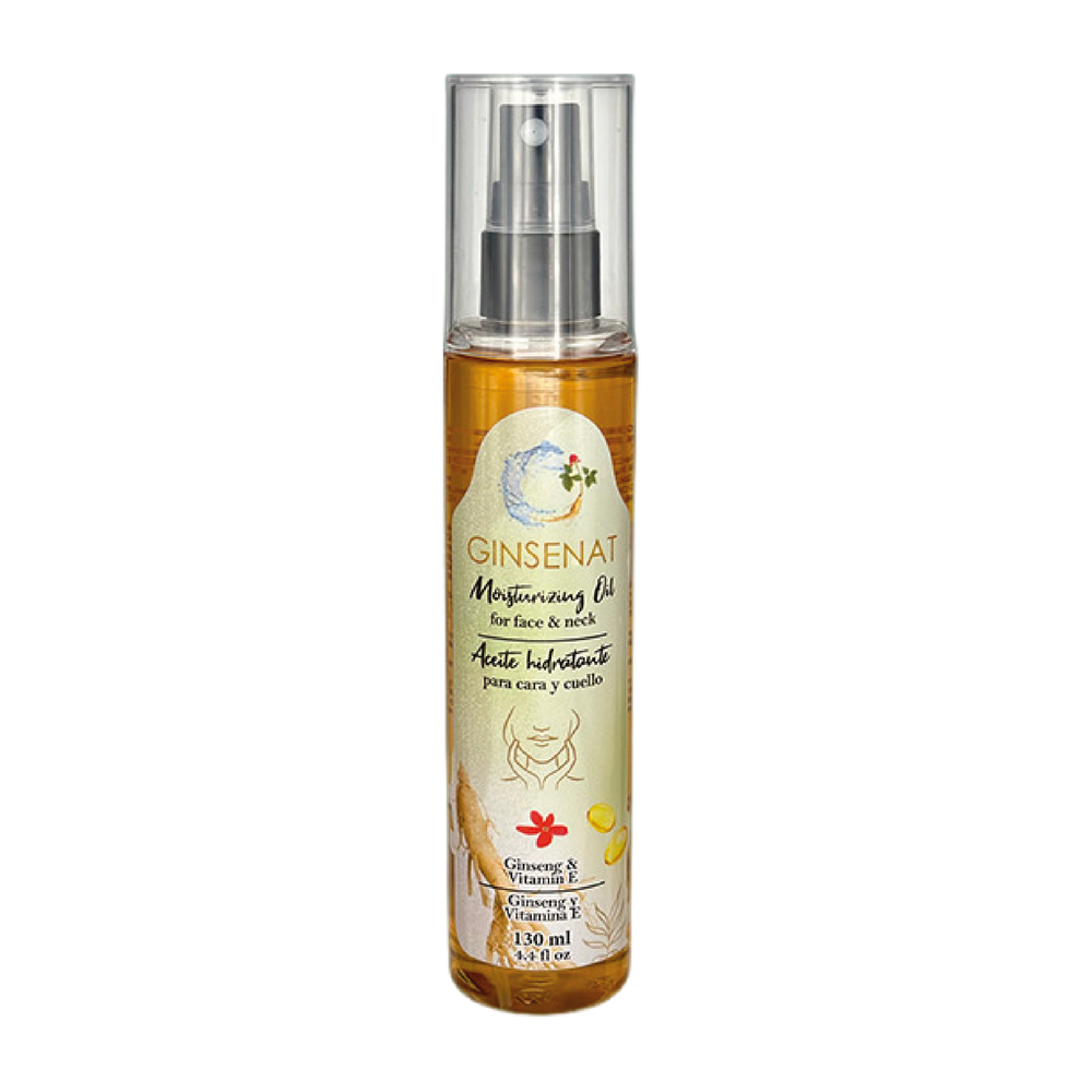 Ginsenat Vitamin E Moisturizing Oil for Face and Neck – Delays aging – Protects against sun rays - Regenerates and Heals Skin Tissues - 130 ml (4.4 fl oz)