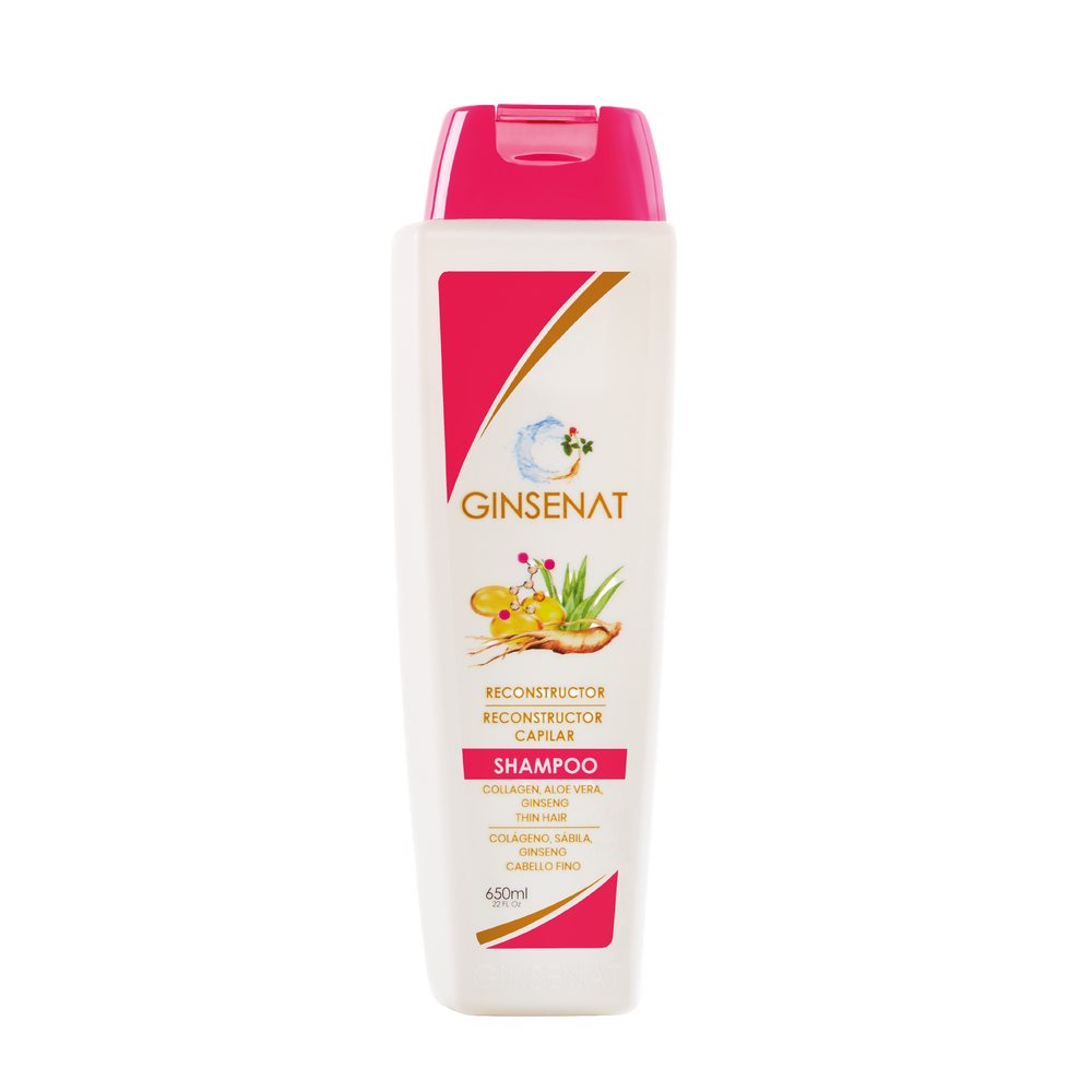 Ginsenat Shampoo de Colágeno para Cabello Fino y Frágil – Fortalece y Da Volumen – 650 ml (22 oz fl)