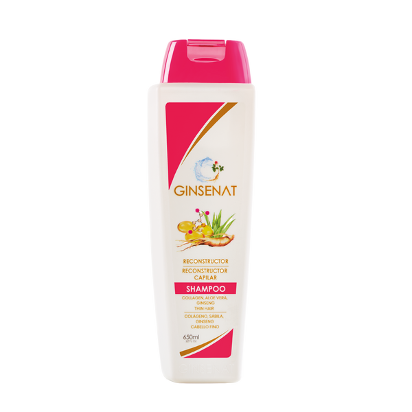 Ginsenat Shampoo de Colágeno para Cabello Fino y Frágil – Fortalece y Da Volumen – 650 ml (22 oz fl)