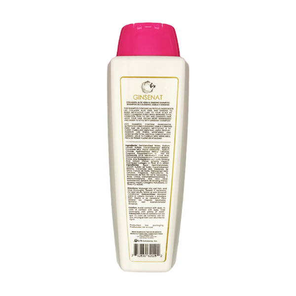 Ginsenat Shampoo de Colágeno para Cabello Fino y Frágil – Fortalece y Da Volumen – 650 ml (22 oz fl)