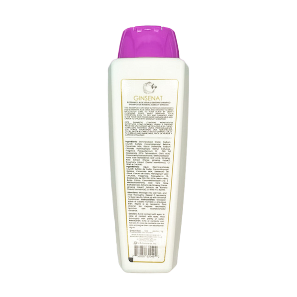 Ginsenat Shampoo de Romero y Ginseng, 22 oz fl, Fórmula Fortalecedora para Cabello Frágil