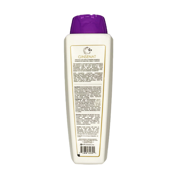 Ginsenat Shampoo de Keratina para Cabello Rizado, 22 oz fl, Fórmula con Ginseng y Aloe Vera