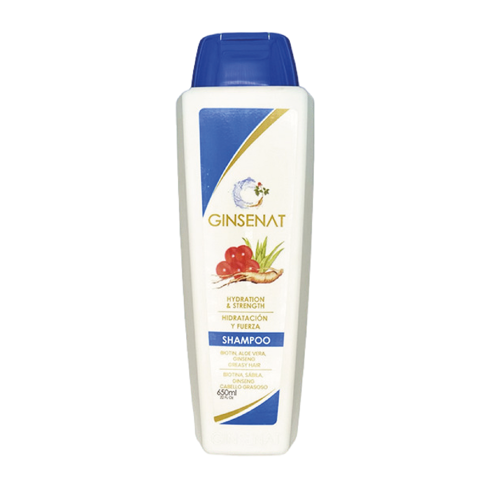 Ginsenat Shampoo con Biotina y Ginseng para Cabello Graso – Hidratación y Fortaleza – 650 ml (22 oz fl)