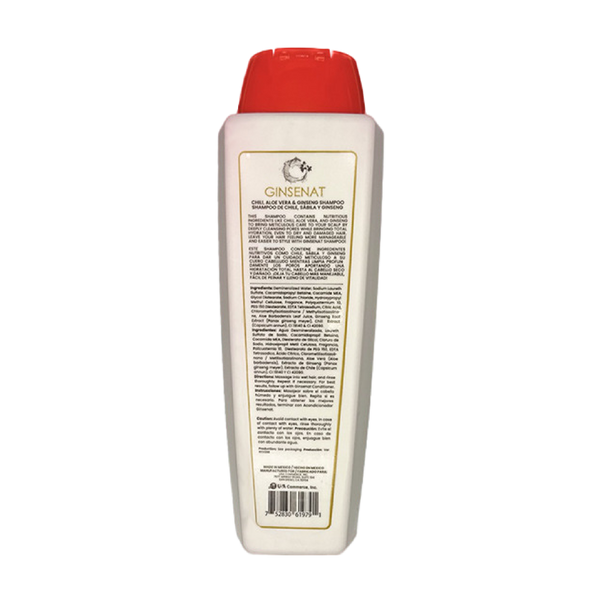 Ginsenat Shampoo de Chile, 22 oz fl – Shampoo con Ginseng y Chile para Cabello Fino – Fortalece las Raíces y Promueve el Crecimiento – Fórmula Unisex