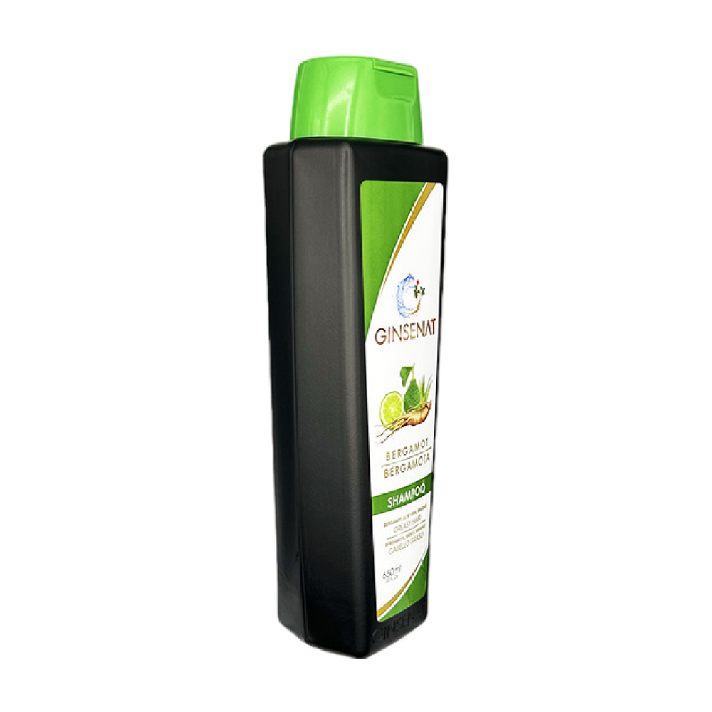 Ginsenat Shampoo de Bergamota, fórmula con Aloe Vera y Ginseng, para cabello graso, 650 ml