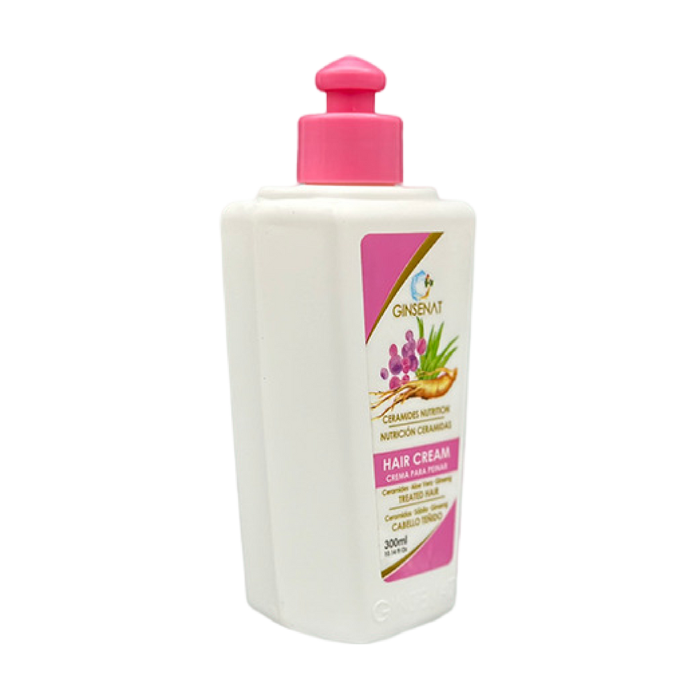 Ginsenat Crema Capilar  con Ceramidas, 10.14 oz fl, Blanca, Acondicionador Hidratante para Todo Tipo de Cabello