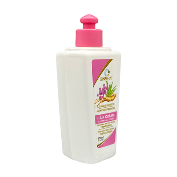 Ginsenat Crema Capilar  con Ceramidas, 10.14 oz fl, Blanca, Acondicionador Hidratante para Todo Tipo de Cabello