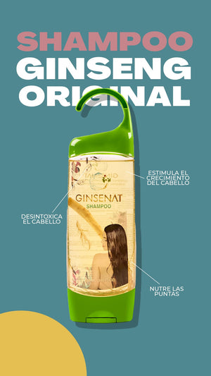 Ginsenat Shampoo de Ginseng – Limpieza Profunda del Cuero Cabelludo y Fórmula Nutritiva – Ayuda a Mejorar el Brillo, la Suavidad y la Manejabilidad – Para Cabello Seco y Dañado – 250 ml