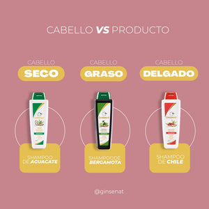 Ginsenat Shampoo de Ginseng y Aguacate para Cabello Seco – Hidratación Profunda y Reparación – 22 oz fl